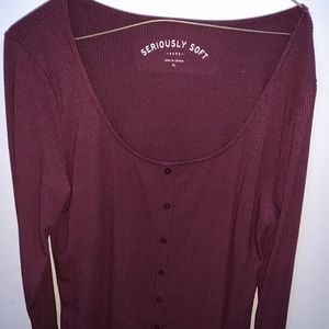 Purple Aeropostale long sleeve with fake buttons